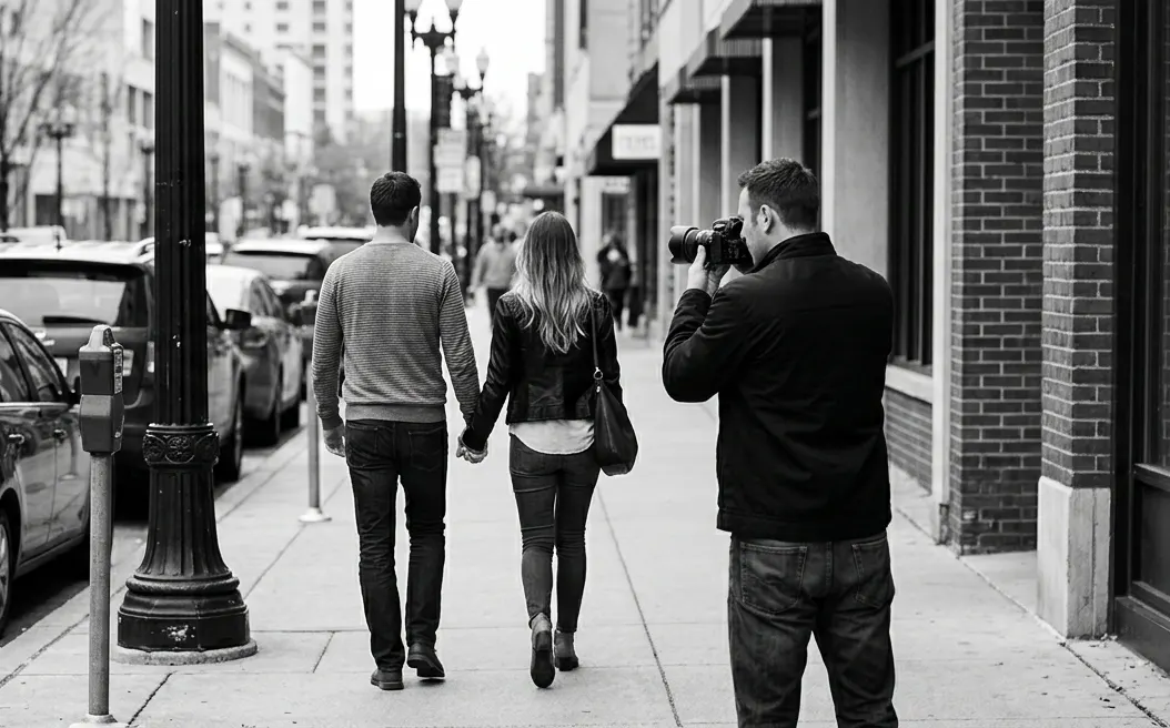 Detective privado realizando seguimiento profesional en Argentina